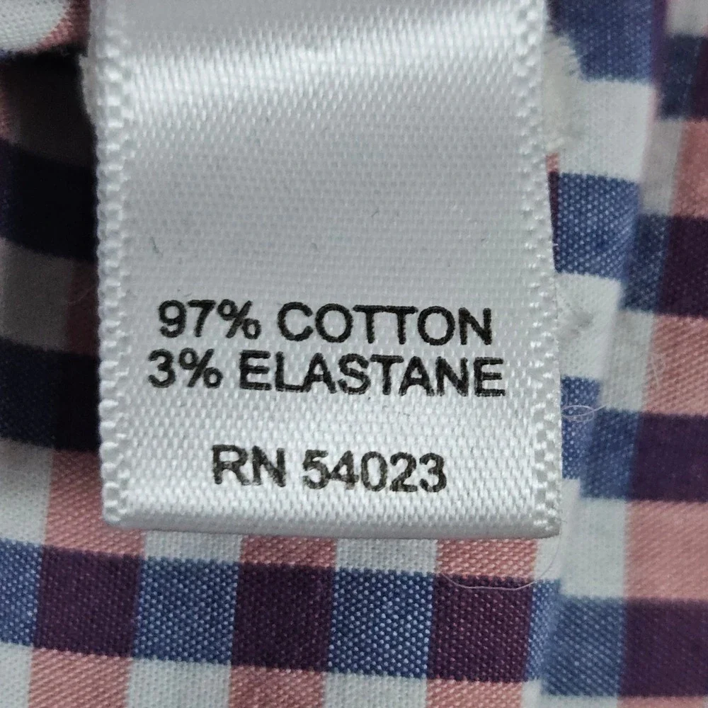 Banana Republic Men's Button Up Shirt Pink Blue White‎ Gingham Checks Size L